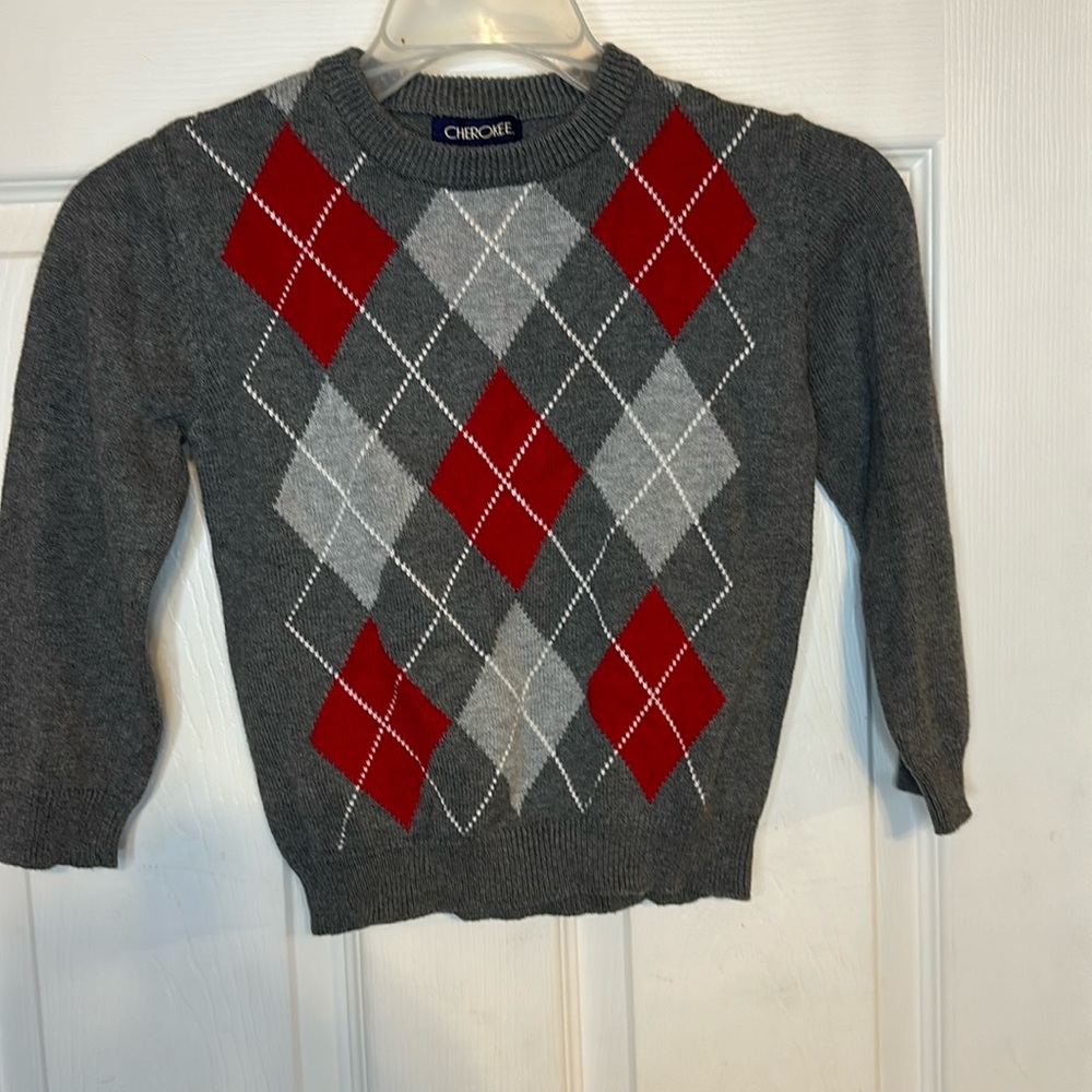 Kids Cherokee Argyle Crew Neck sweater